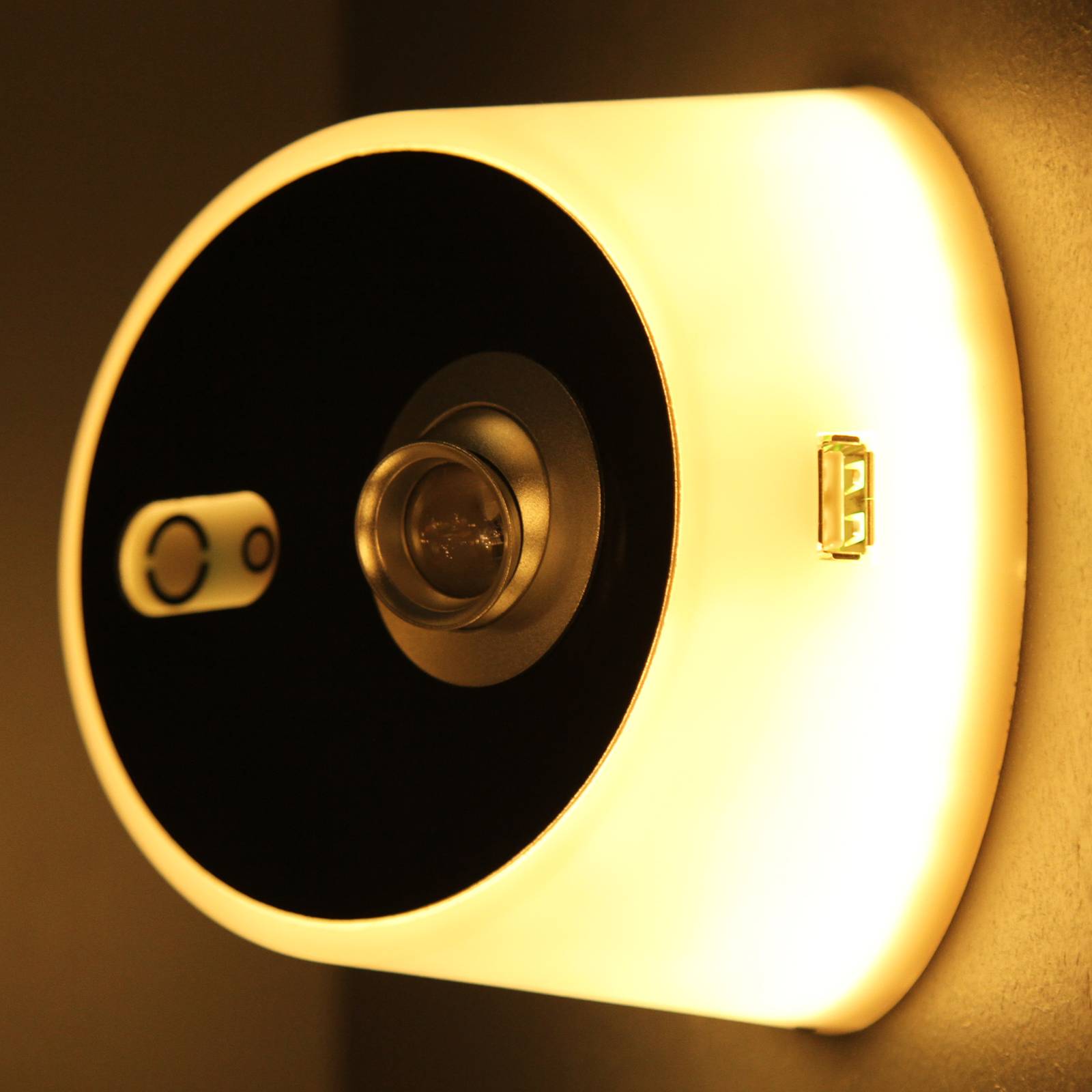 Levně LED nástěnné světlo Zoom, bodovka USB výstup černá
