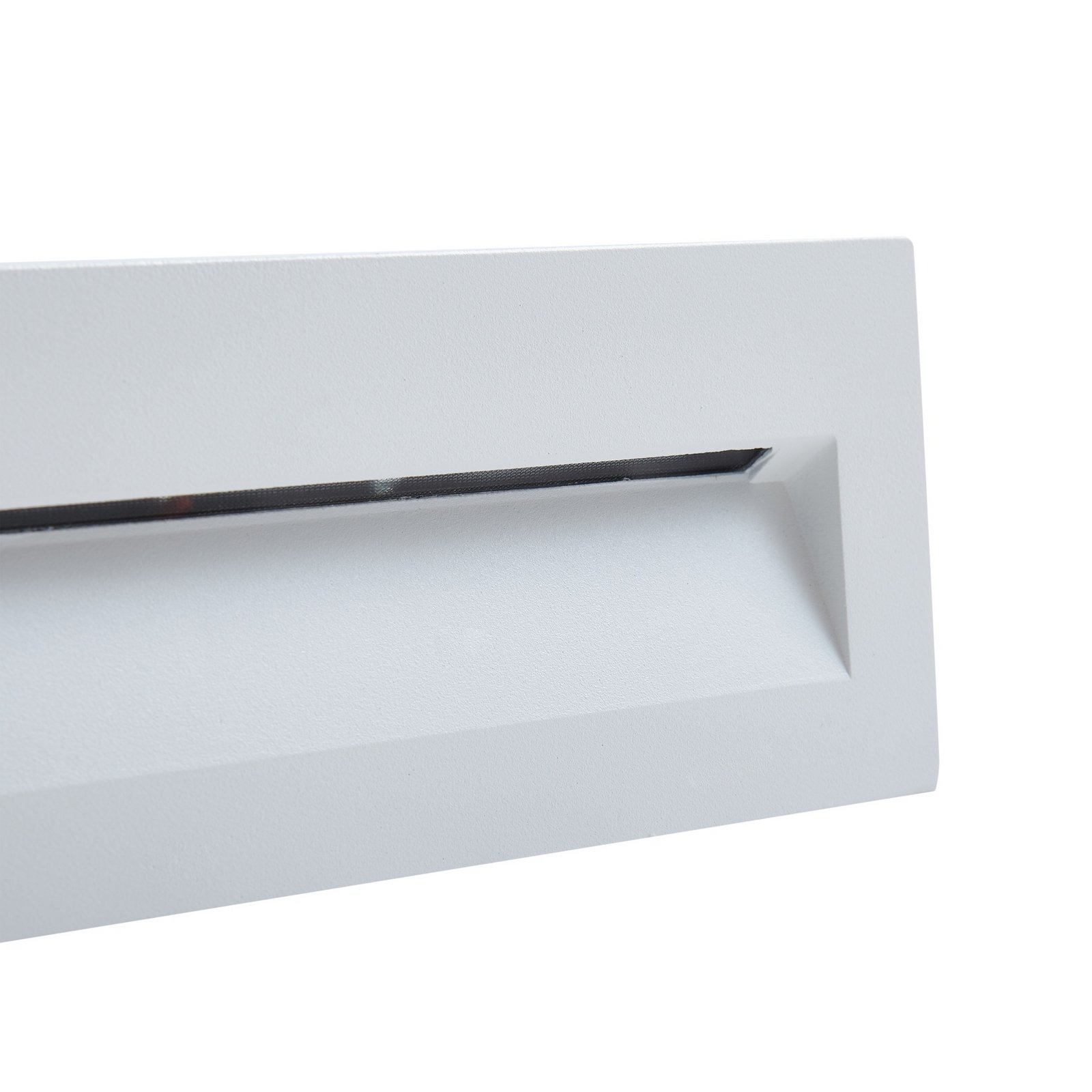 Lucande LED recessed wall light Loya, 23 x 8 cm, white, IP54