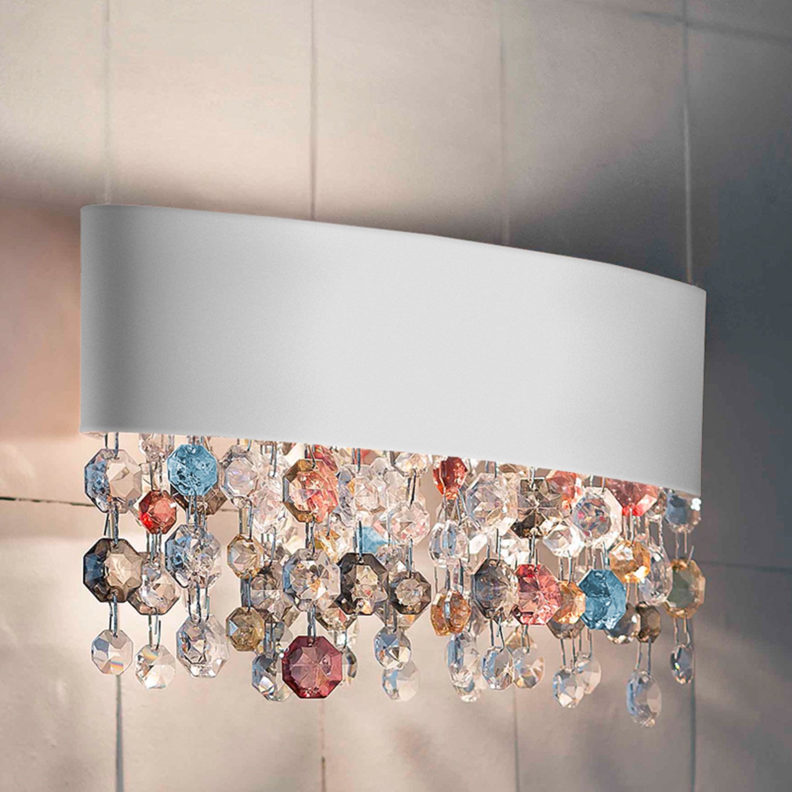 Ola OV 50 wall light white/coloured cold crystals