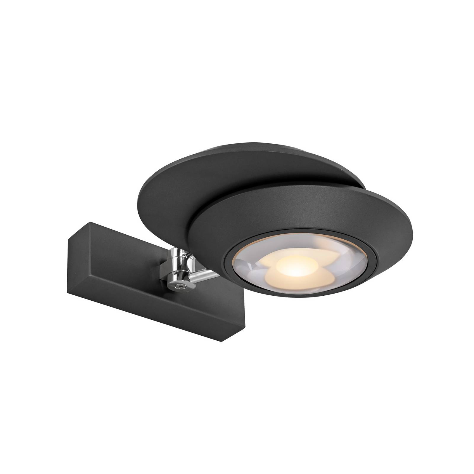 LED-Wandlampe PURE Oculis, schwarz, 30 cm Eisen/Glas, 2-flg.