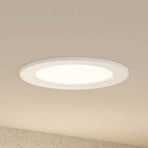 Prios LED recessed light Cadance, white, 17 cm, CCT, IP44