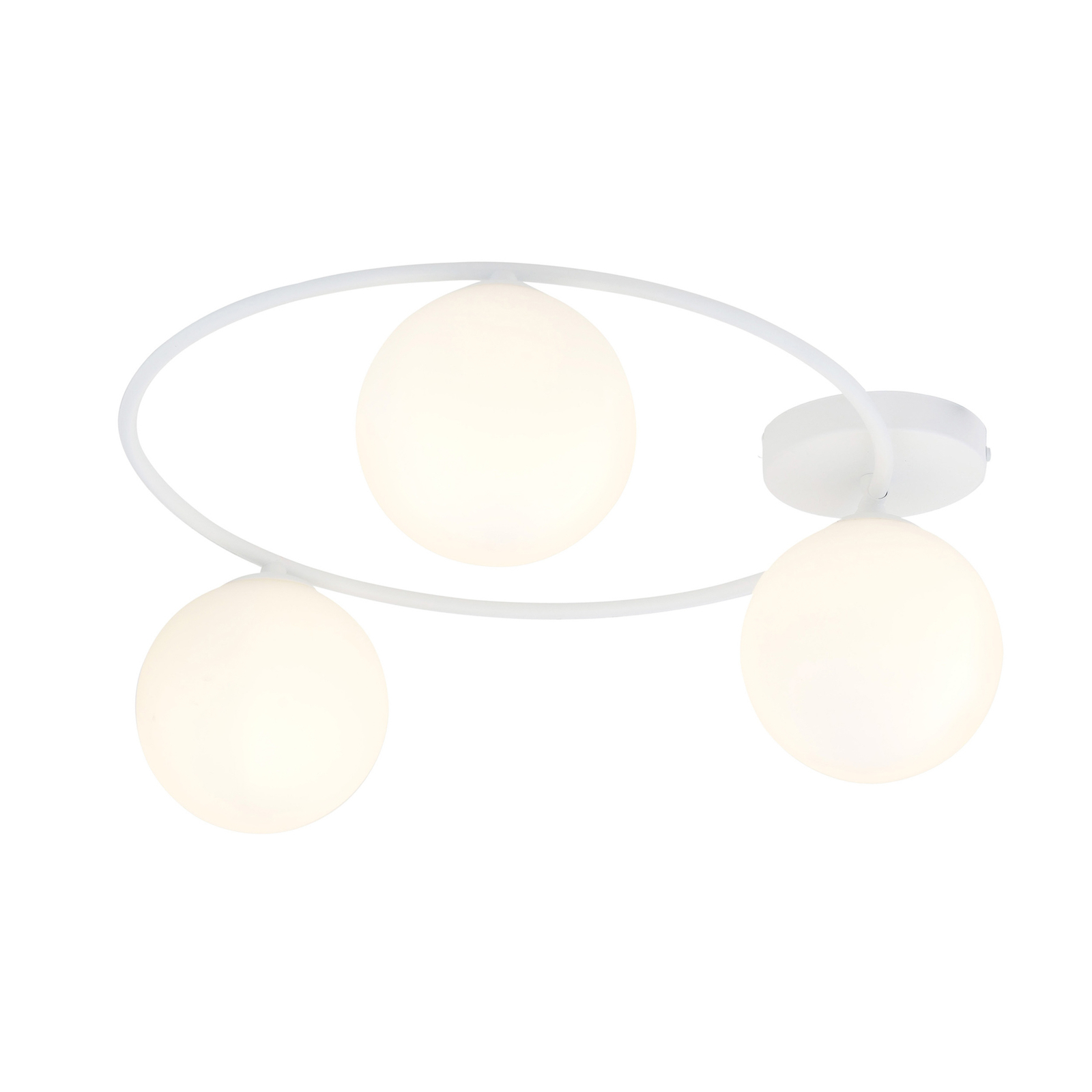 Ascella ceiling light, 3-bulb, white/opal