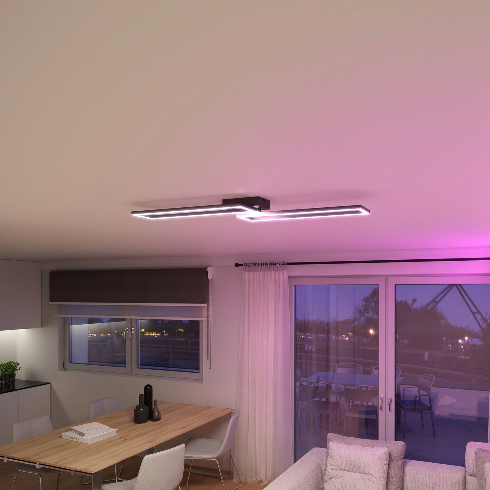 Müller Licht tint LED ceiling light Ciso, RGB, CCT, black