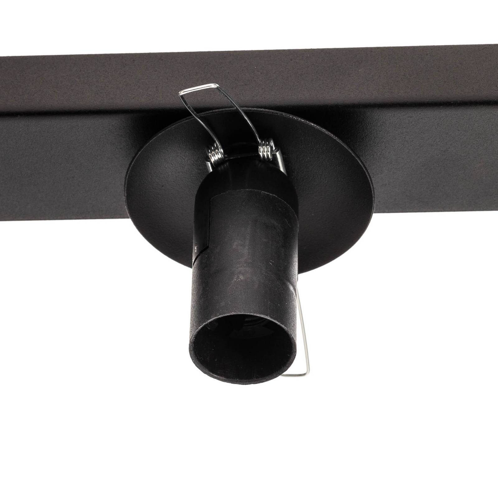 Lampa sufitowa Fit, czarna/opalowa, 2-punktowa