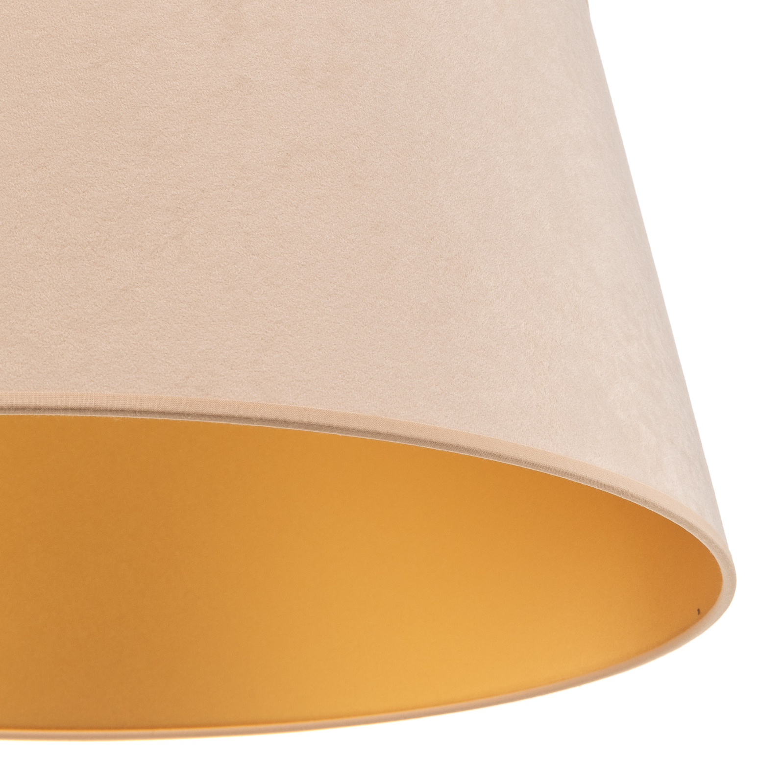 Cone lampshade height 22.5 cm, ecru/gold