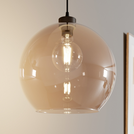 Lampa wisząca Cubus, 1-punktowa, bursztynowa