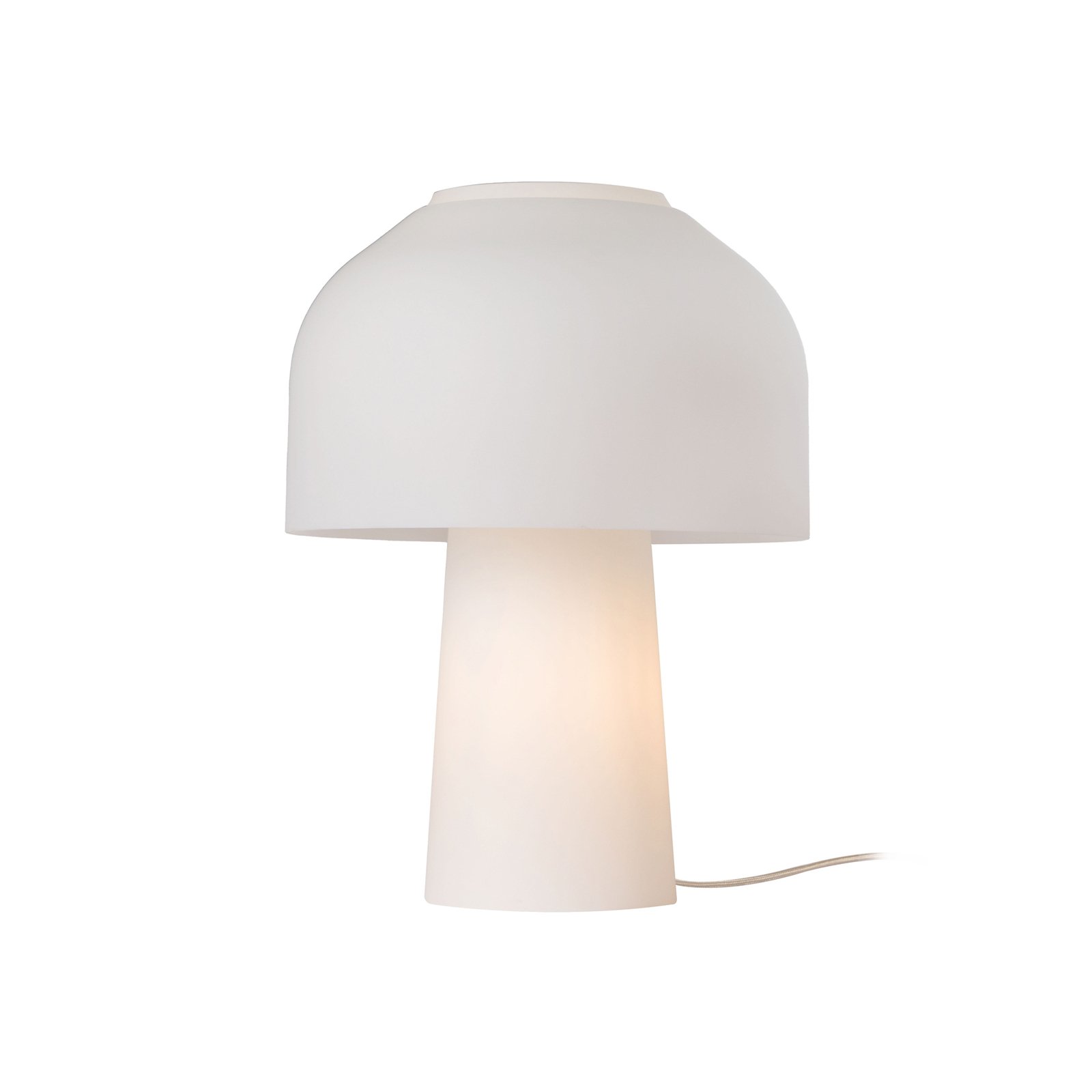 Karman table lamp Lilly, frosted white, height 48 cm, glass