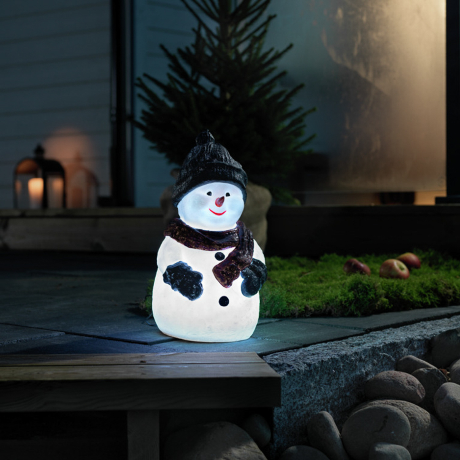 Figura LED pupazzo di neve con colori RGB, IP44