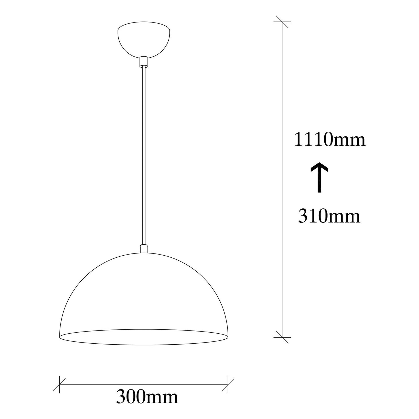 Candeeiro suspenso Berceste 231-S, prateado, metal, Ø 30 cm