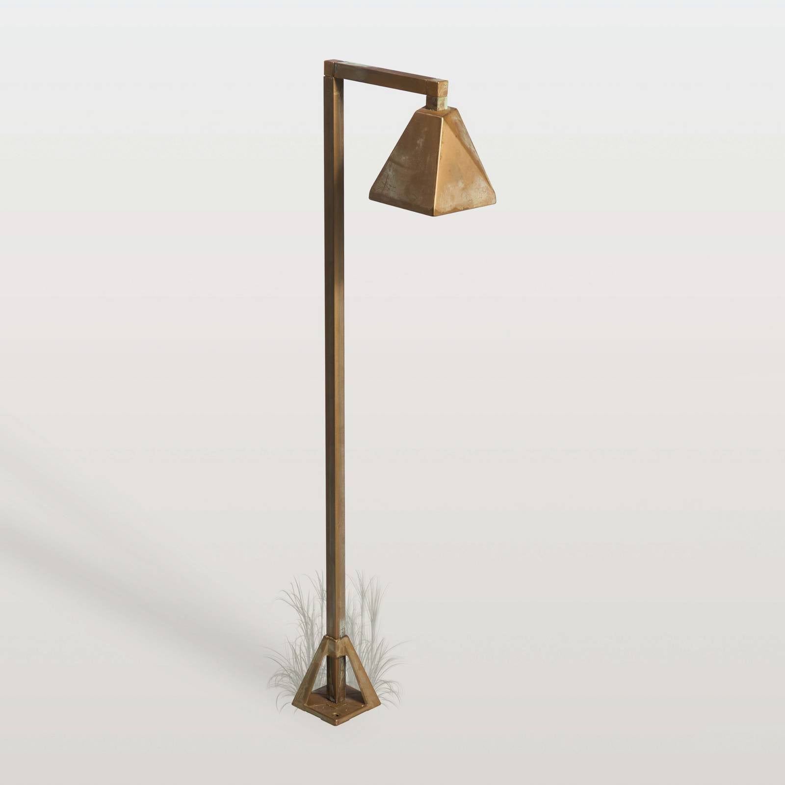 Słupek oświetleniowy LED Silva Edge, 80 x 19 cm, mosiądz postarzany