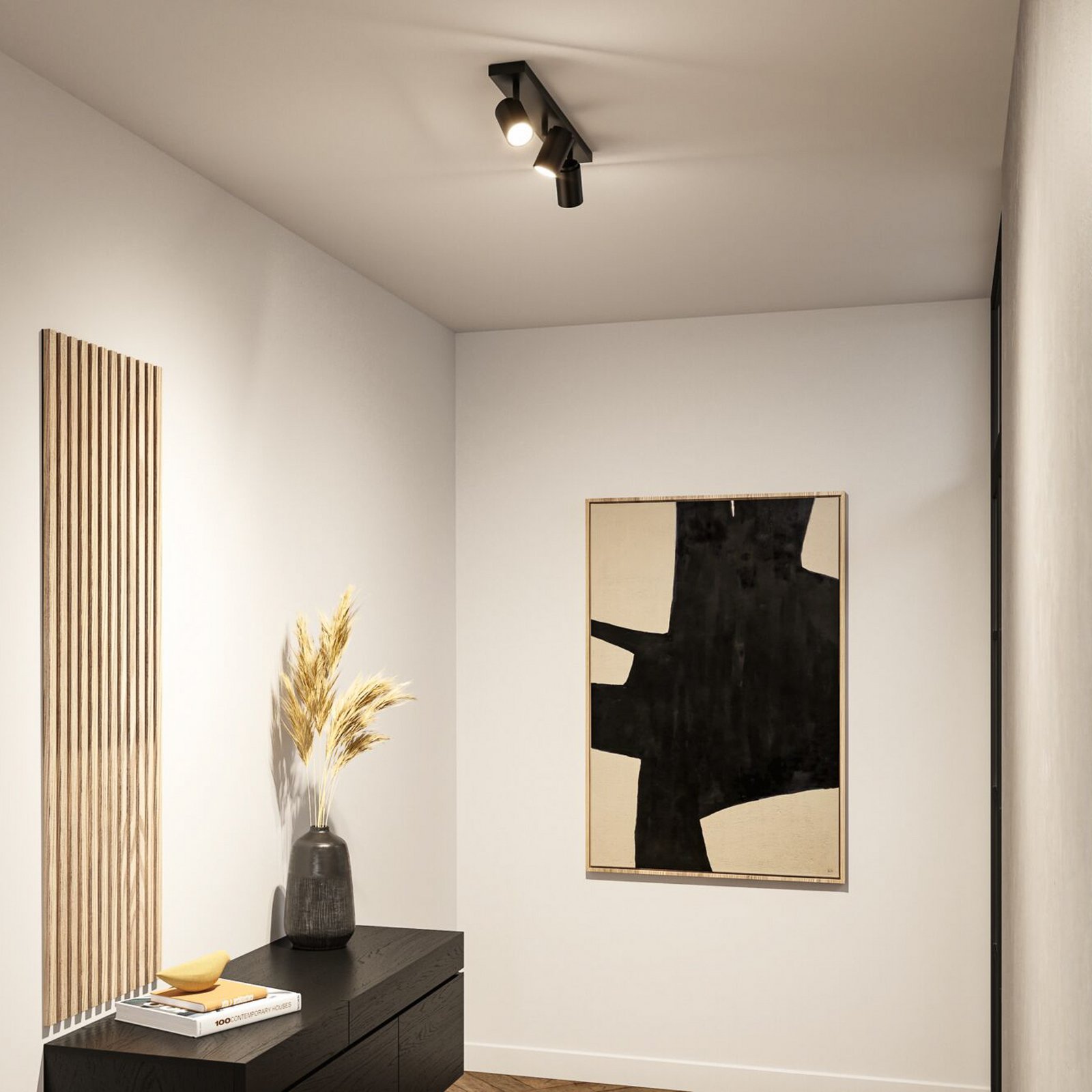 Paulmann downlight Zyli svart lengde 60 cm 2 lyskilder. IP44