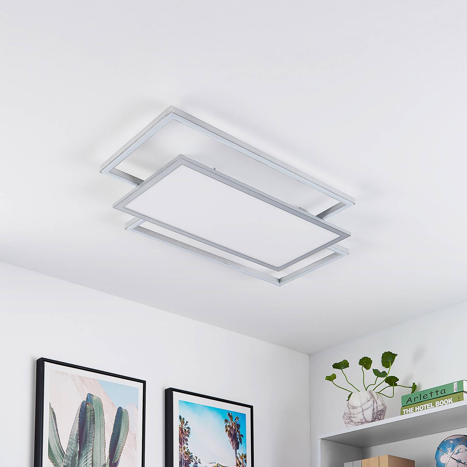 Lucande Ciaran LED-taklampe rektangulær CCT