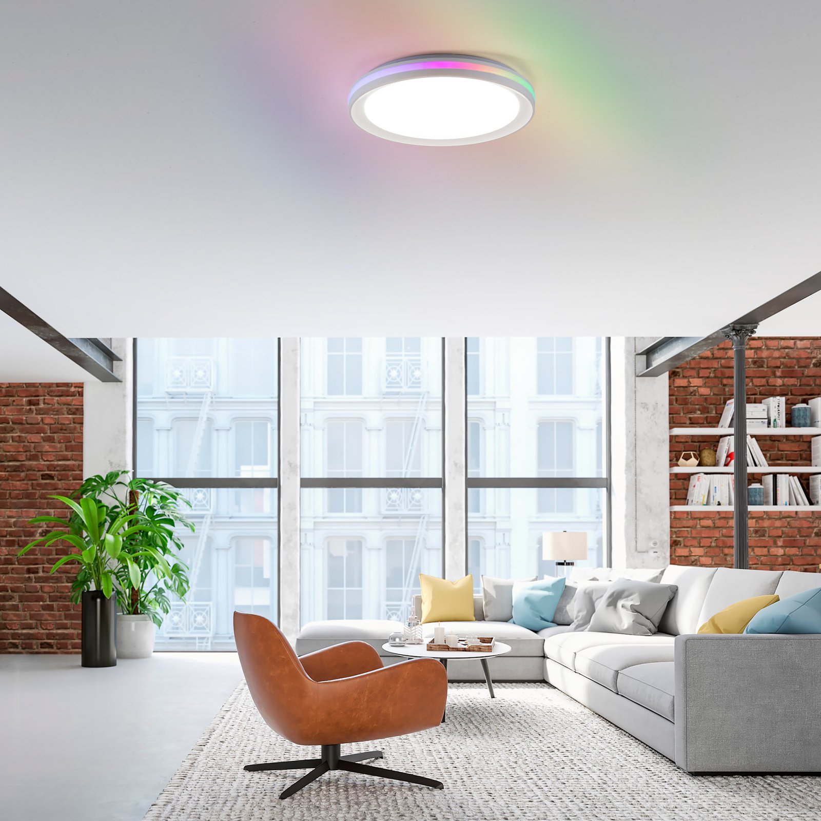 Ribbon LED ceiling light, CCT, RGB