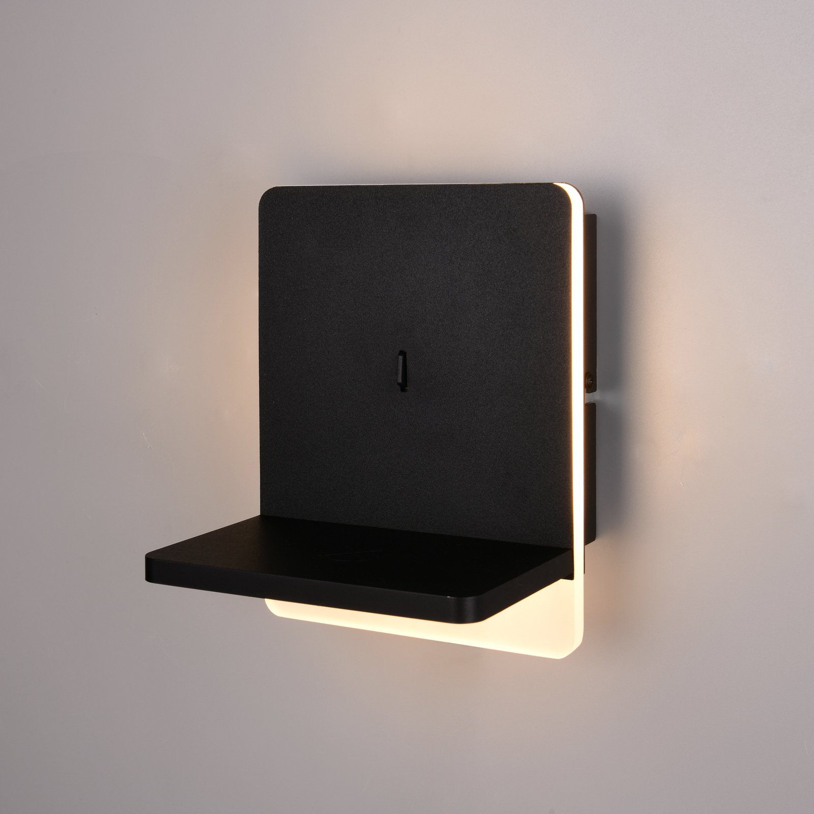 Fairfield LED wandlamp, metaal, mat zwart, dimmer