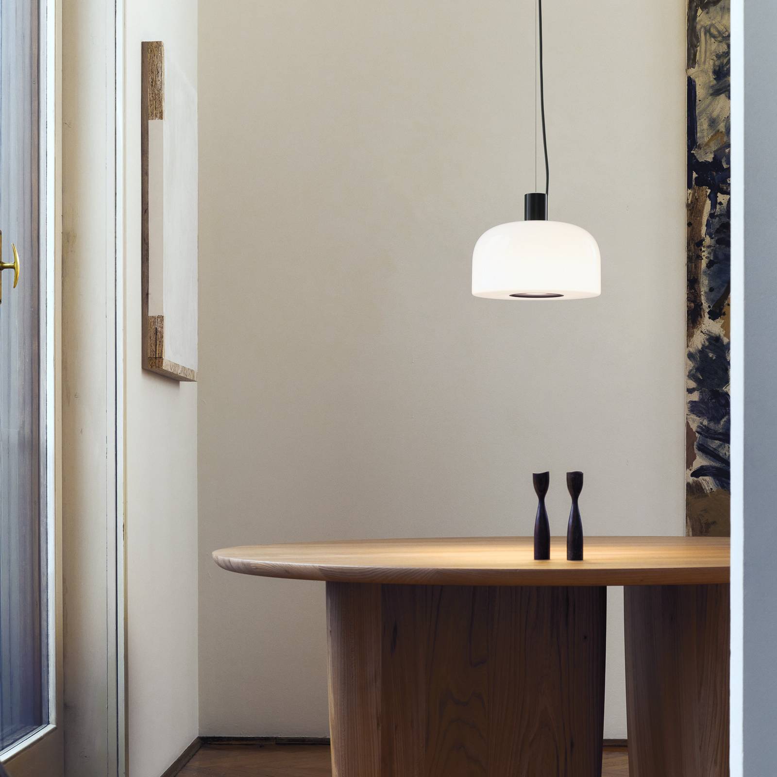 Flos Hängeleuchte Bellhop Glass S1, schokobraun, Ø 33 cm günstig online kaufen