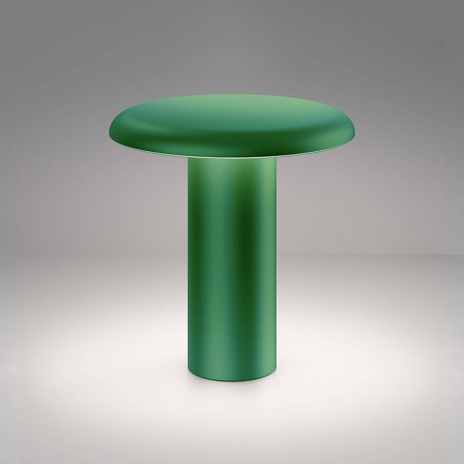 Artemide takku led asztali lámpa újratölthető akkumulátorral, zöld színben