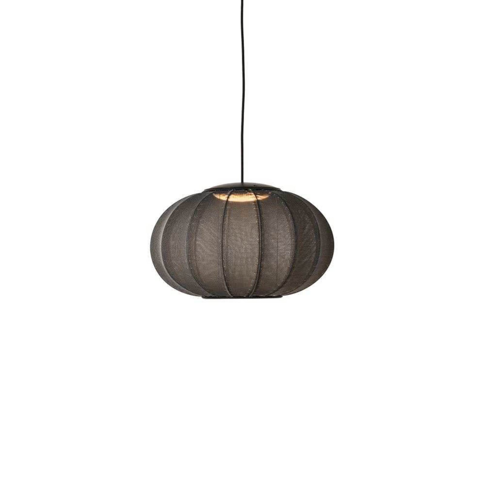 Knit-Wit 45 Oval LED Pendel Black Made By Hand - Soveværelse - Stof / tekstil