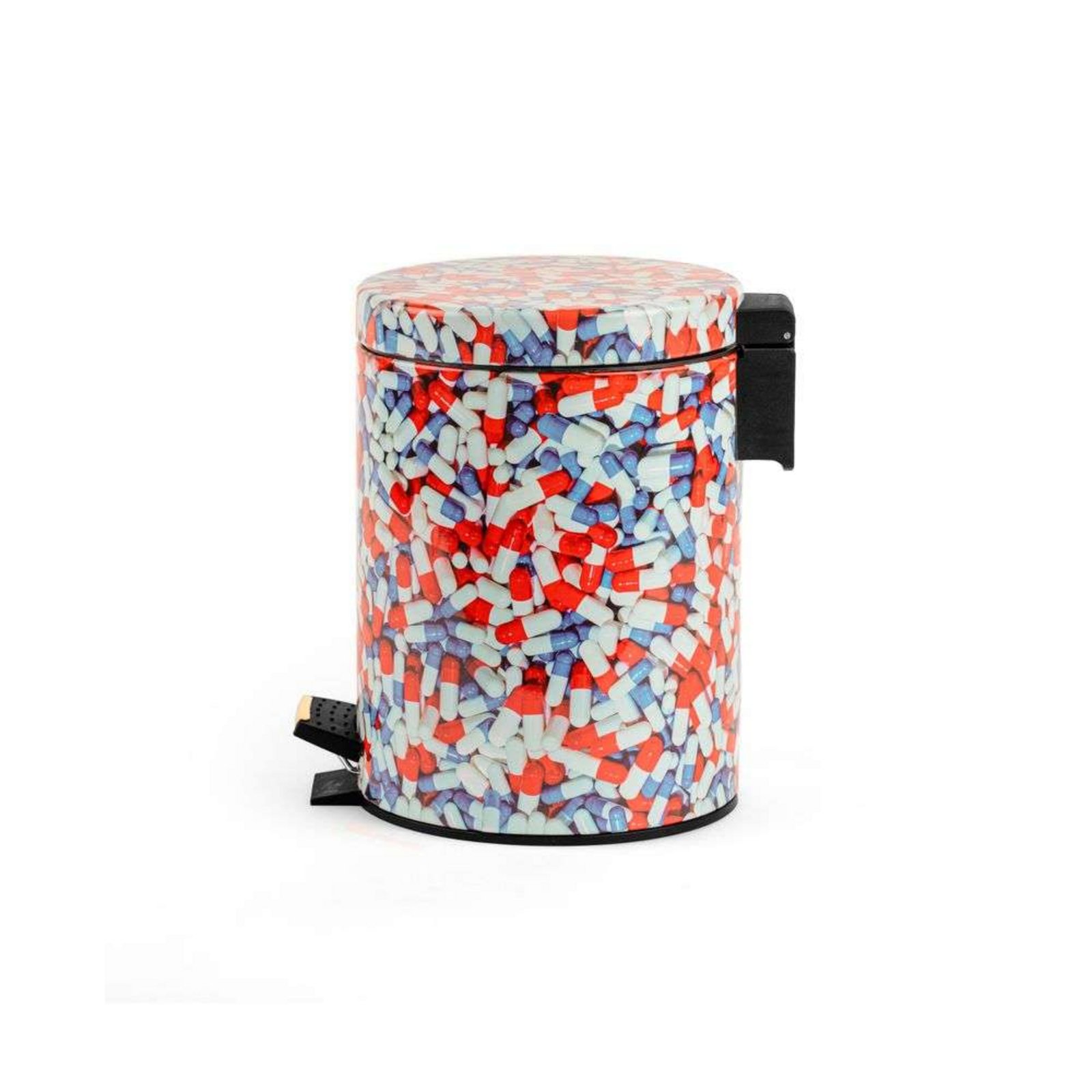 Pills Toiletpaper Home Dustbin Ø 20,5 H. 27,5 White/Red/Blue - Seletti