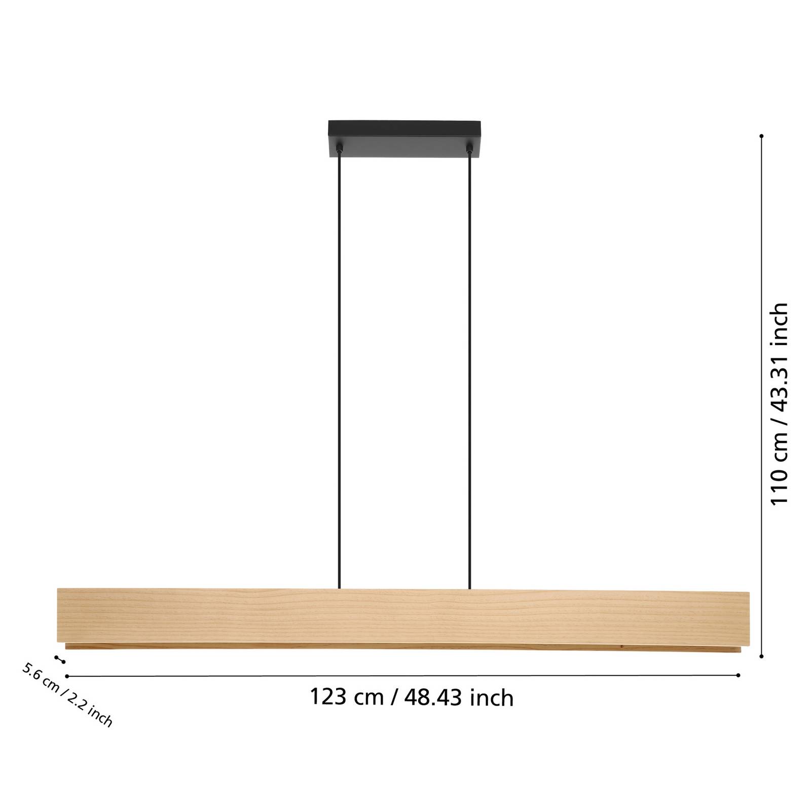 EGLO Hanglamp Anchorena-Z, lengte 123 cm, RGB, CCT