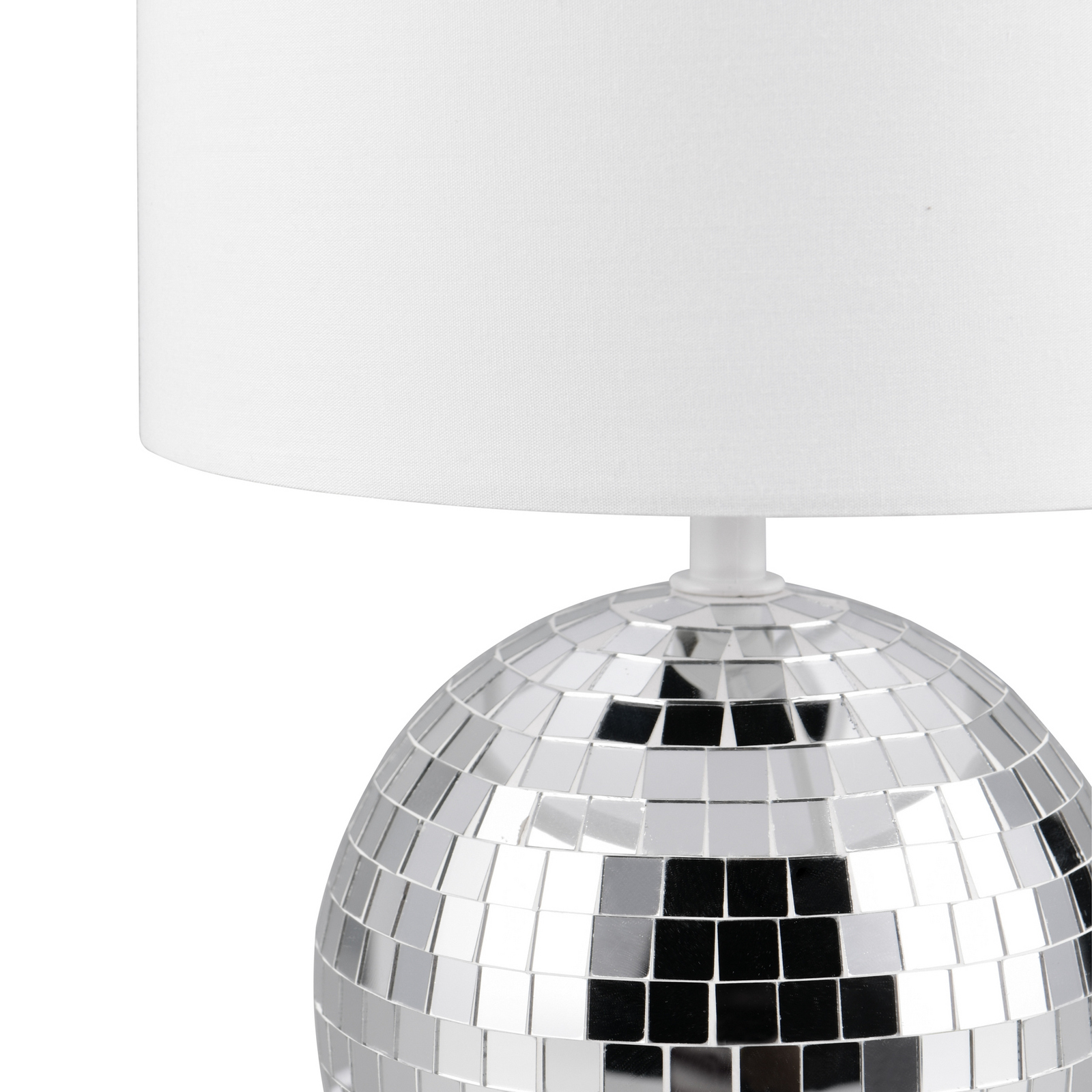 Lampe à poser Glitza, chrome/blanc, tissu, plastique, E14