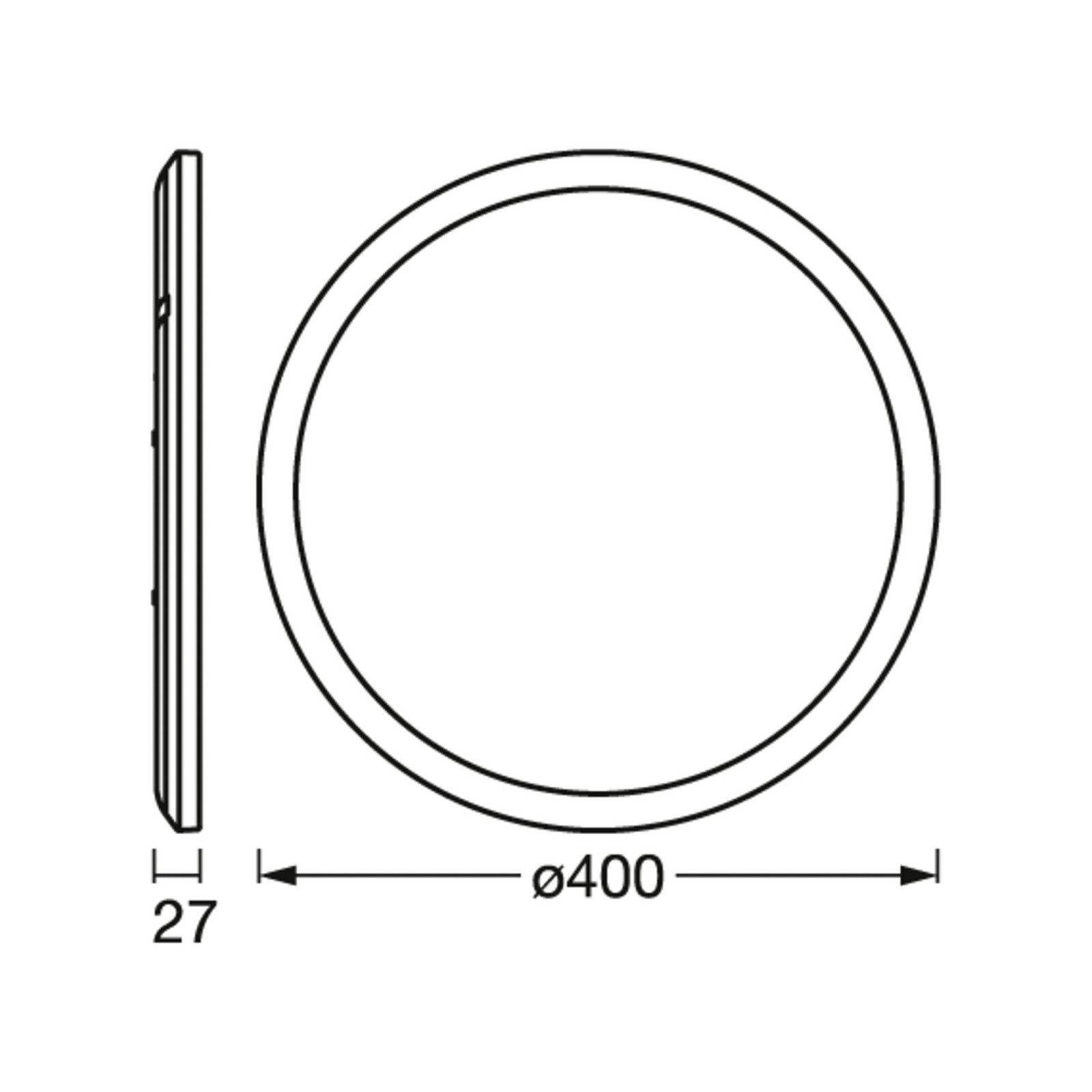 Plafonieră LED OSRAM ORBIS ULTRA SLIM negru Ø 40 cm dimabil - Plastic