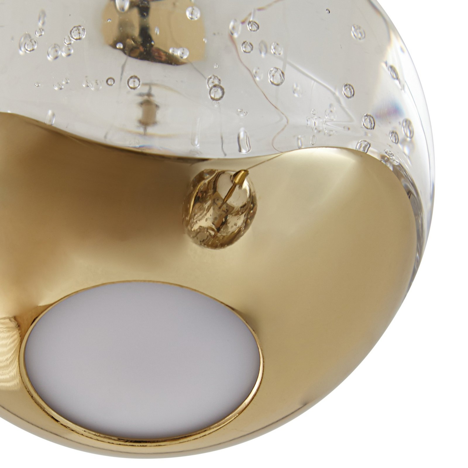 Lucande lámpara colgante LED Hayley, Ø 25 cm, 3 luces, dorado, cristal