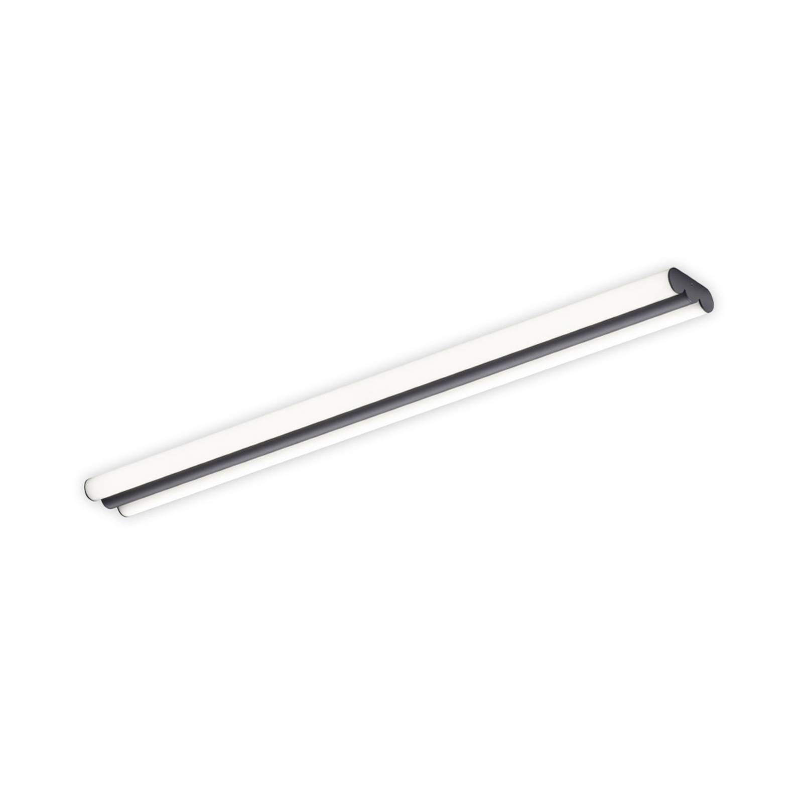 Helestra LED-Spiegellampe LOOM, Länge 120 cm, schwarz, IP44