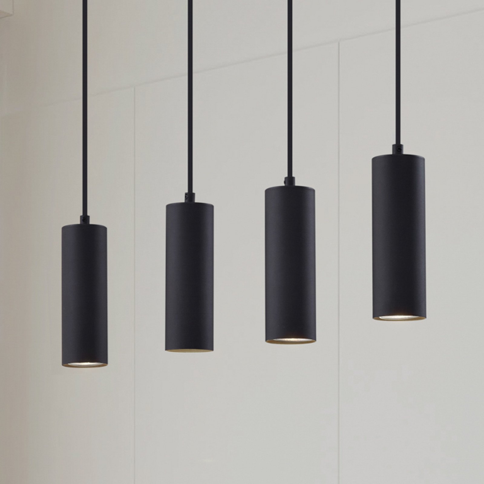 Lampă suspendată Lindby Joffrey 76 cm negru 4 becuri GU10 - Camera de zi / sufragerie - modern - Metal