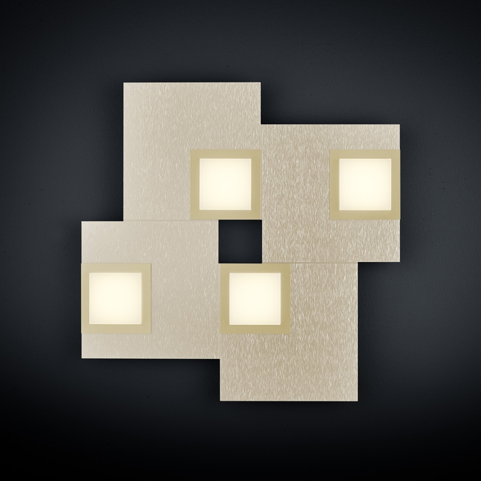 BANKAMP New Quadro LED-Deckenleuchte vierflammig