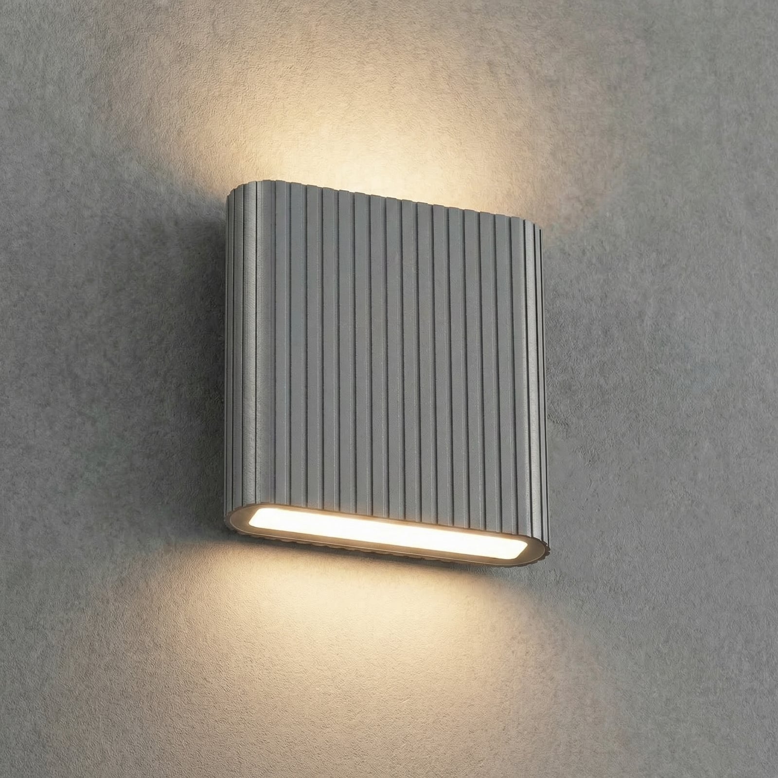 Lucande LED-utendørs vegglampe Raija, antrasitt, høyde 19 cm, CCT
