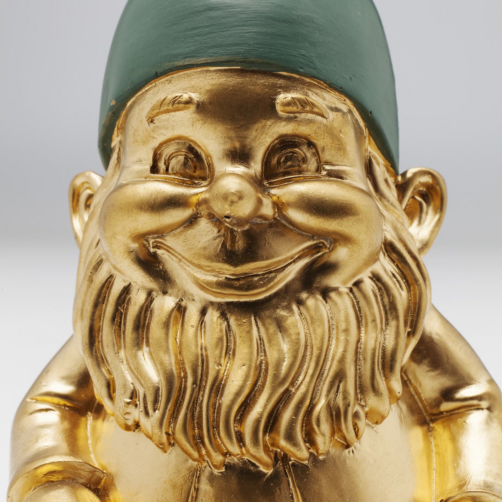 KARE decorative figurine dwarf Sitting, green/gold-coloured, polyresin