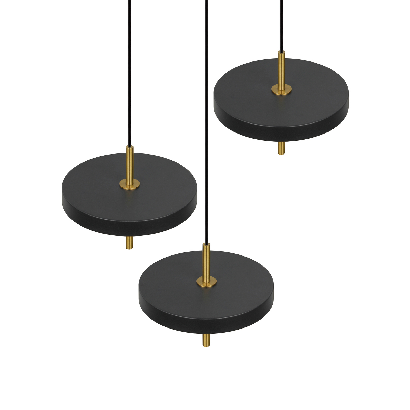 Candeeiro suspenso LED Keaton, preto/dourado Ø 45 cm CCT 3 lâmpadas. Candeeiro suspenso LED Keaton, preto/dourado Ø 45 cm CCT 3 lâmpadas.