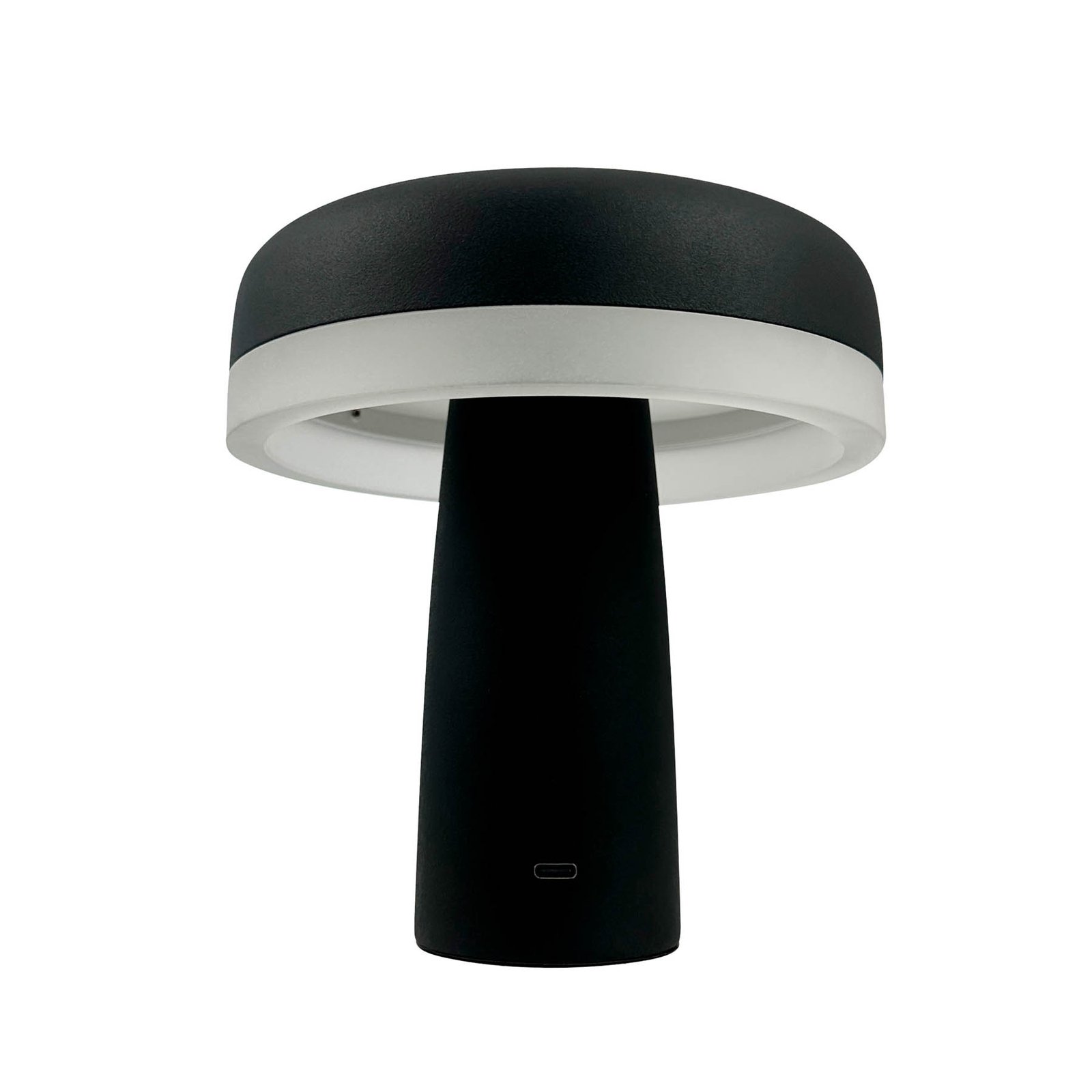 Dyberg Larsen Candeeiro de mesa LED recarregável Porter, preto, 16 cm