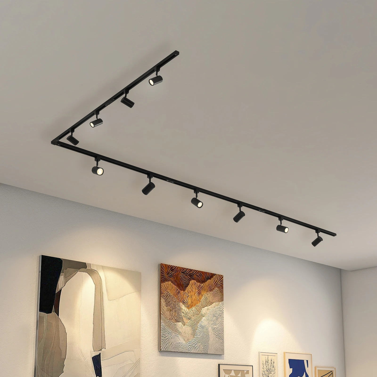 Kit Luci A Binario LED Dimmerabile 10W 3CCT - 6 Faretti GU10, Binario H 2x1m, 3000K/4000K/6000K Regolabili, Per Casa E Negozi - Foto 7