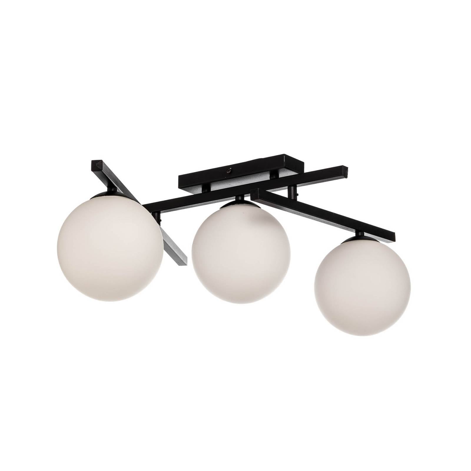 Deckenlampe Smart, schwarz/opal, 3-flammig