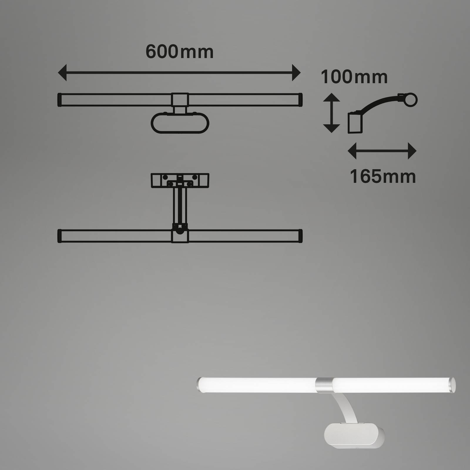 LED-Spiegelleuchte 2131014 chrom matt, 4.000 K günstig online kaufen