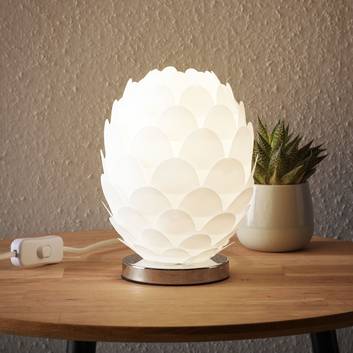 Lampada da tavolo Marees bianca, Ø 15 cm