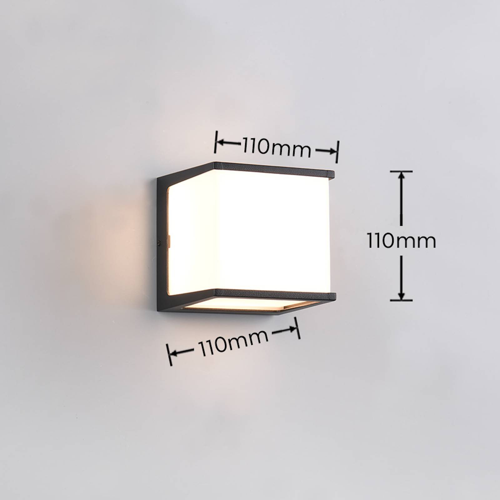 Reality Leuchten LED-utomhusvägglampa Calera svart bredd 11 cm aluminium