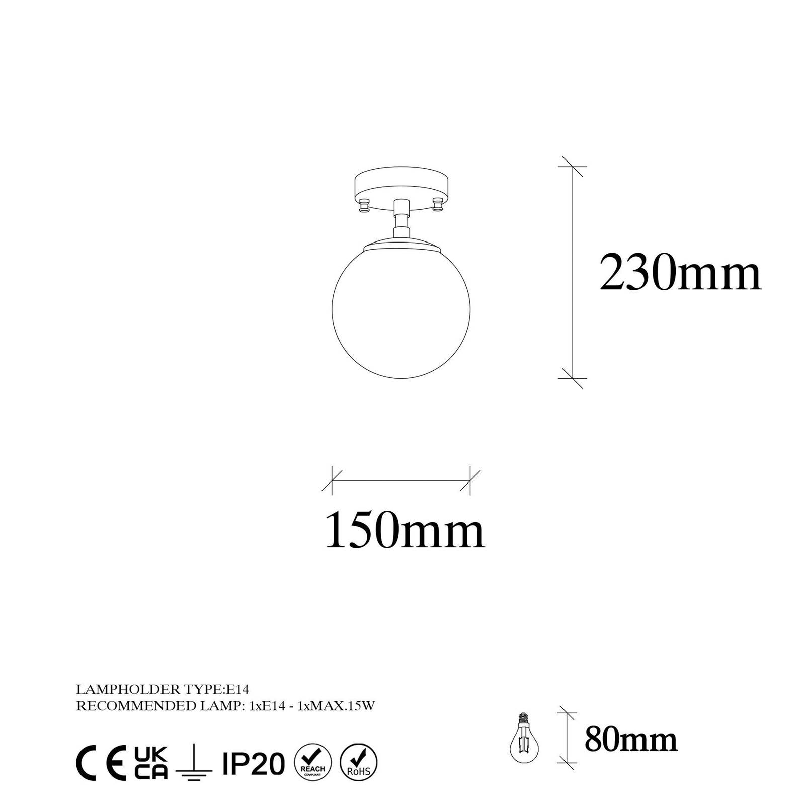 Lampa sufitowa Atmaca 10205 złoty antyk/czarne przezroczyste szkło Ø 15cm