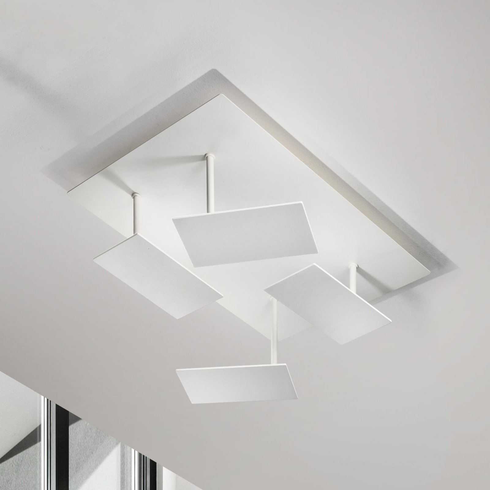 BRAGA White, modern LED ceiling light Time, adjustable, for Living / Dining Room, metal, 40 W, energy efficiency: A+, L: 50 cm, W: 35 cm, H: 20 cm