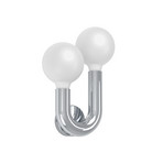 Applique murale Mellili, à 2 lampes, chrome, métal, plastique, E27
