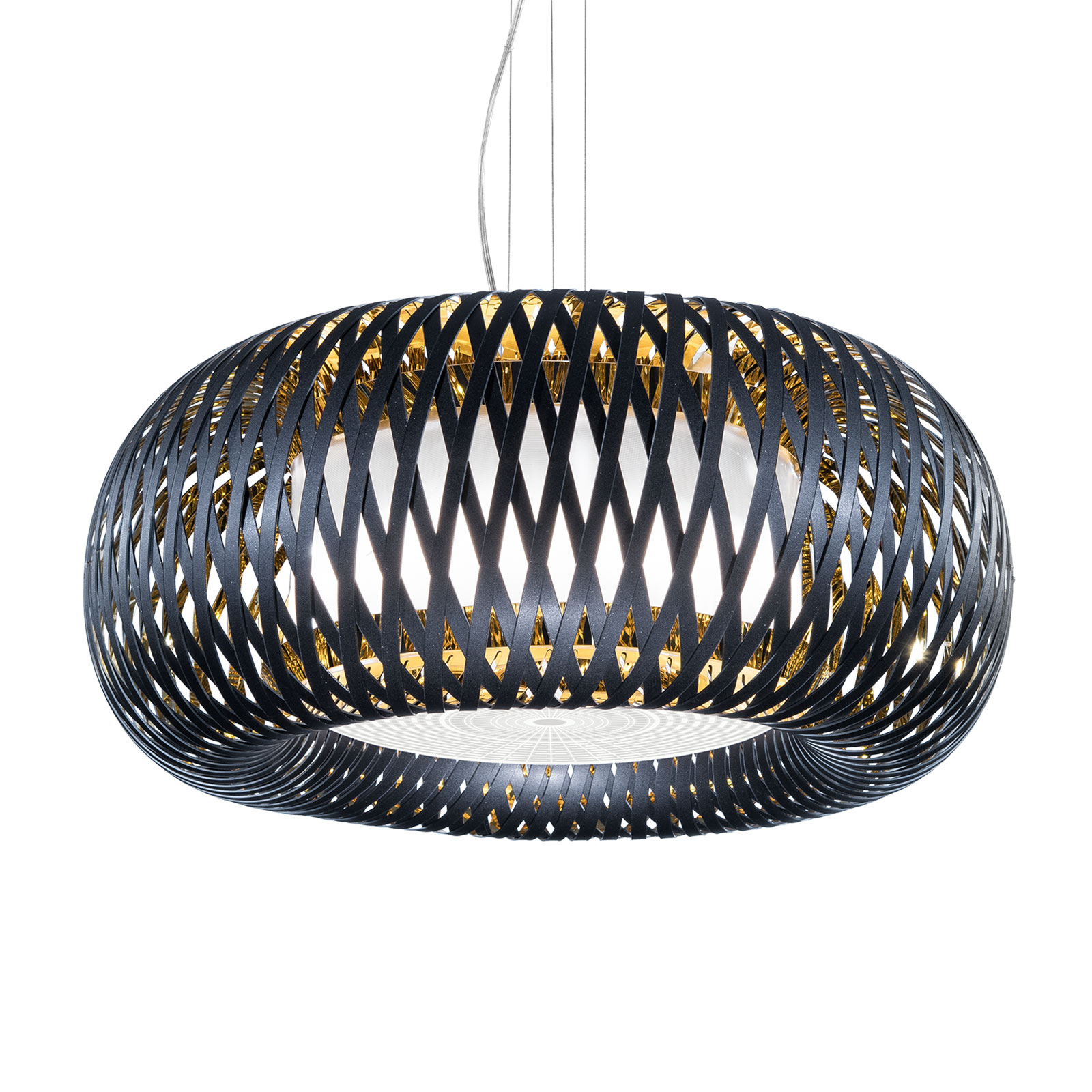 Slamp Kalatos hanging light, black/gold/white