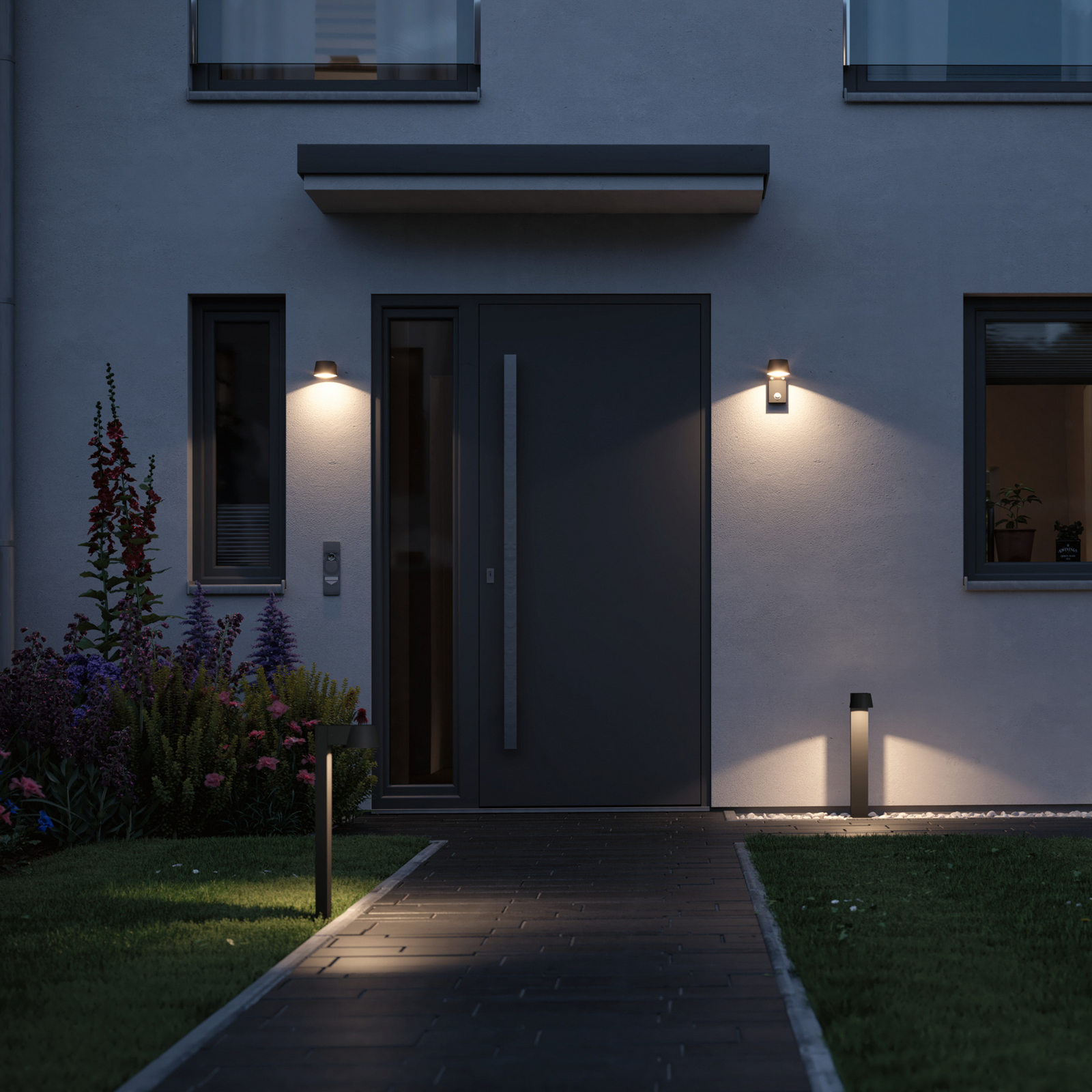 Capea Außenwandleuchte m/Sensor Alu/Anthrazit - Paulmann