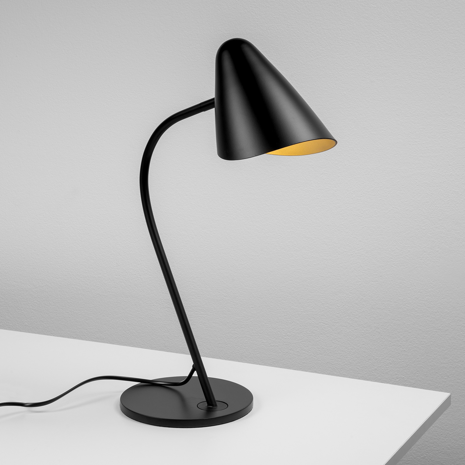 LEDS-C4 Organic table lamp with a movable head, for Living / Dining Room, steel, E27, 23 W, energy efficiency: A++, H: 46.8 cm