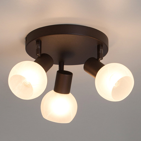 Plafonnier rond Gabon à 3 lampes