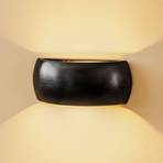 Bow wall lamp up/down, ceramics black width 32 cm