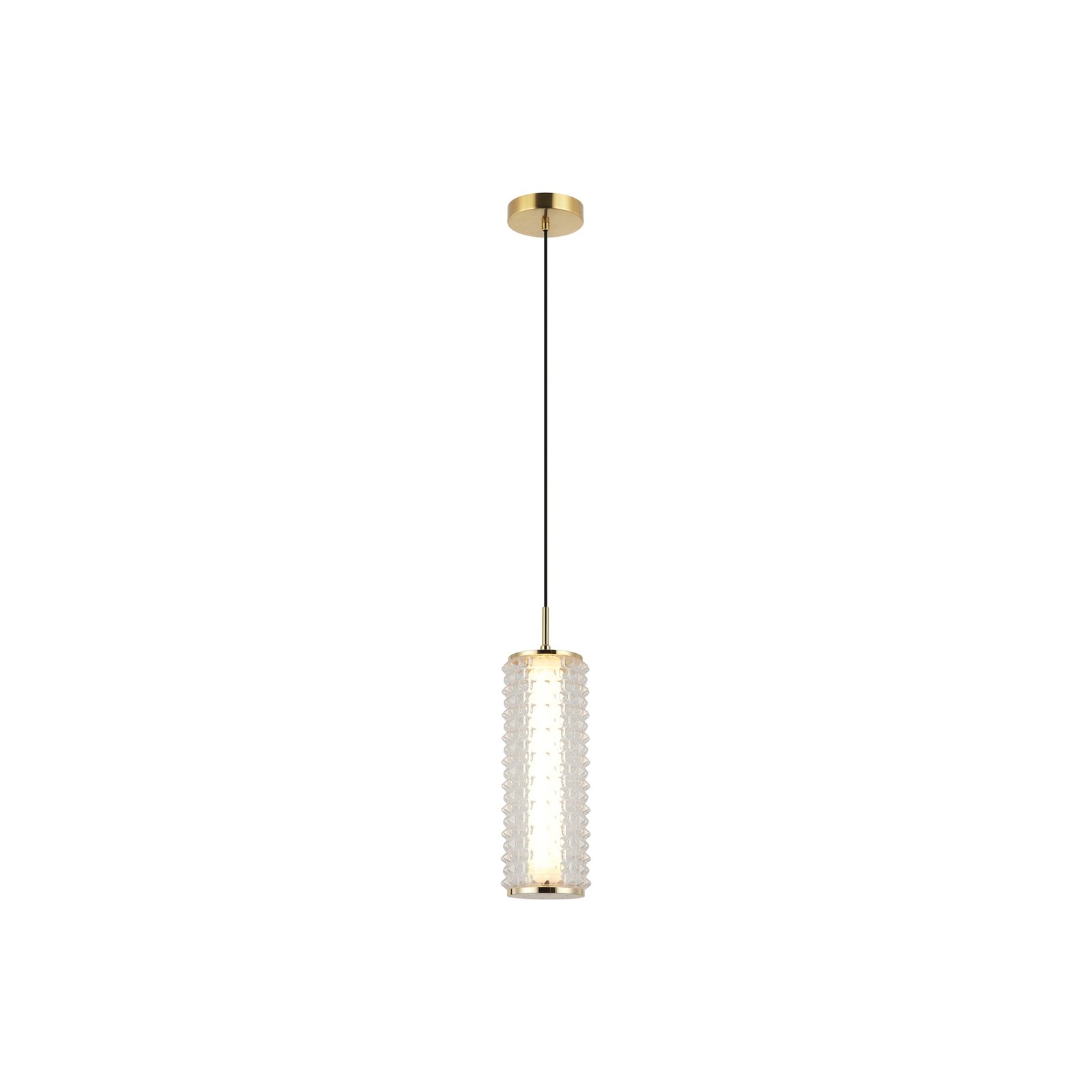 Irma LED hanging light, gold-coloured/clear