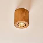 Wooddream ceiling lamp 1-bulb oak, round, 10 cm