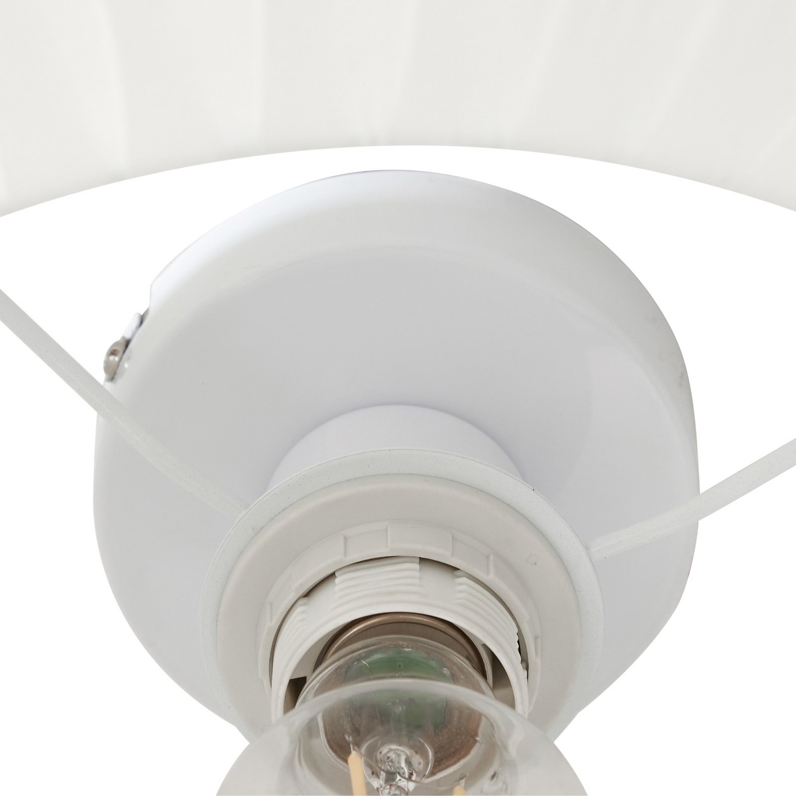 Lindby griestu lampa Virelle, balta, tekstils, Ø 40 cm, E27