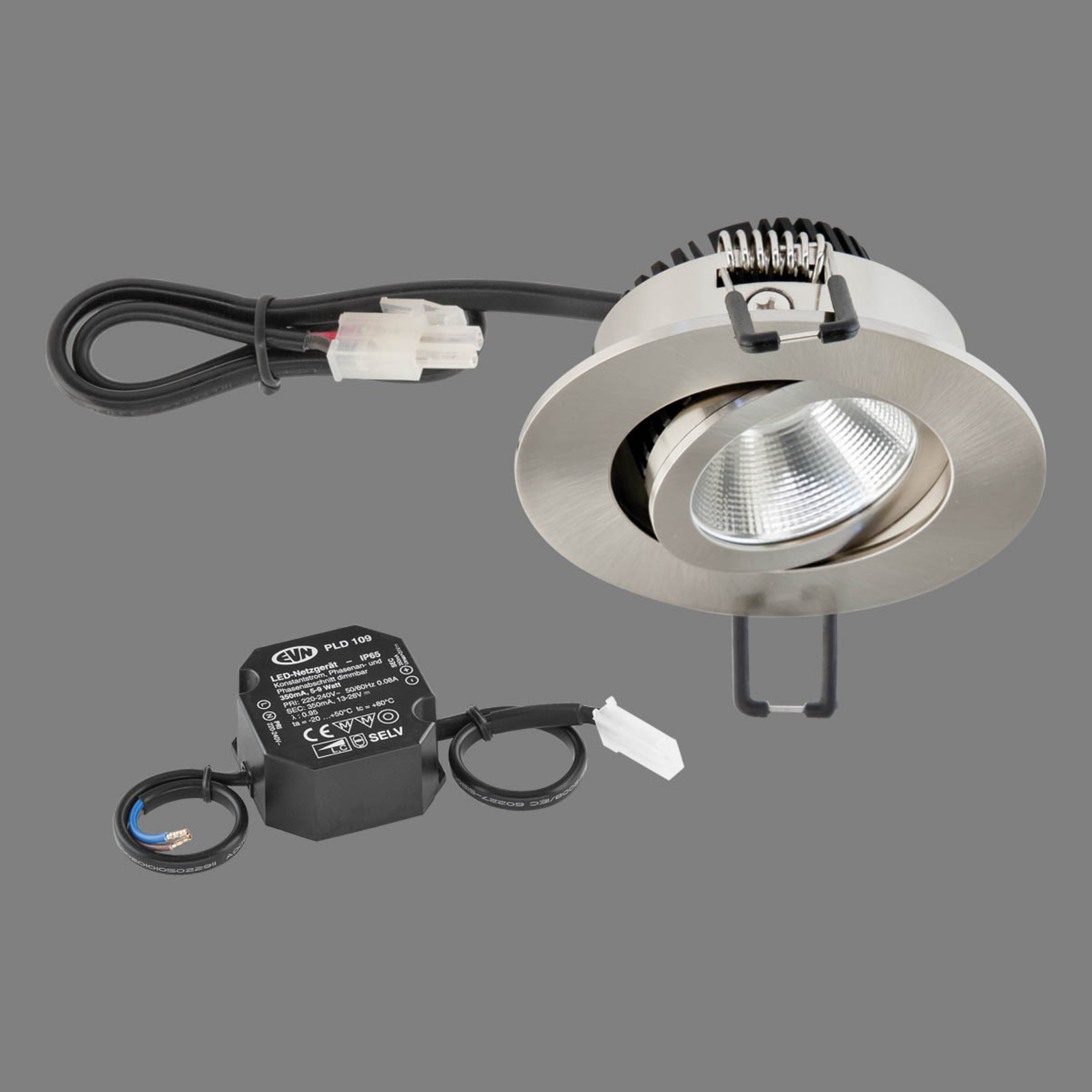 EVN PC20 recessed lamp round dimmer 3000K steel